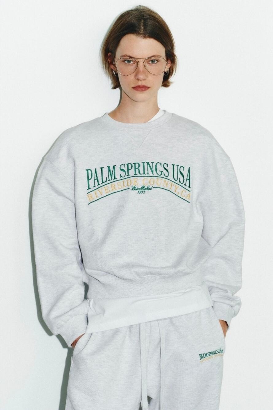 Zara women's  gray sweatshirt palm springs S